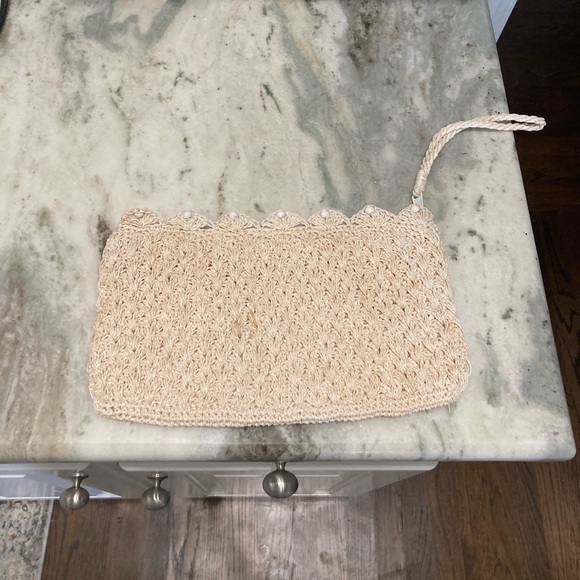 Vintage Handmade Straw Beaded Clutch - Picture 6 of 7